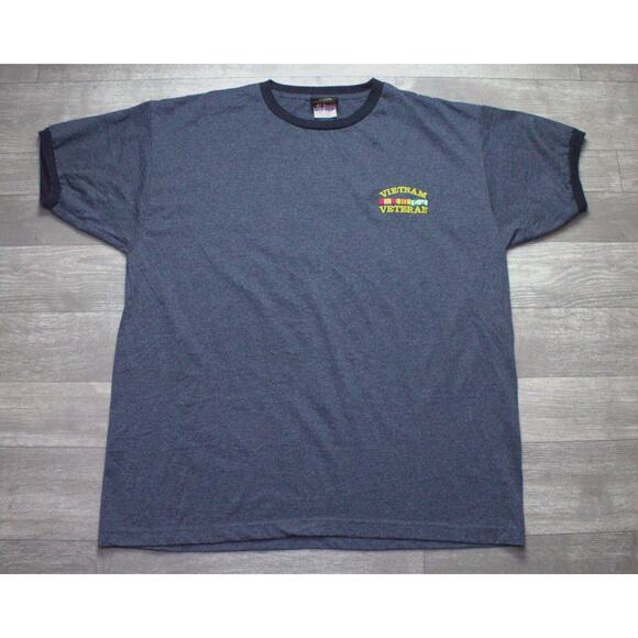Bayside Vtg Vietnam Veteran Ringer T-shirt Size 2x Large - Picture 2 of 4